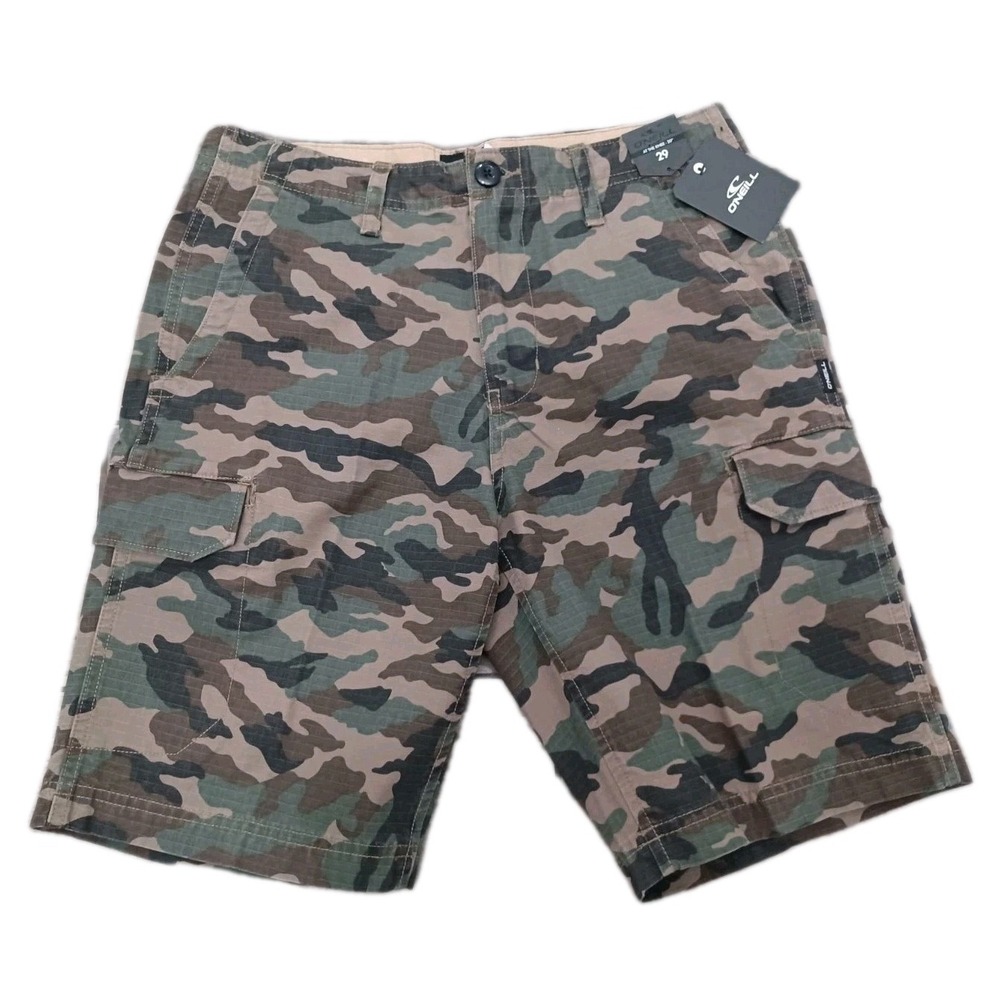 O'Neill Radar camo shorts Classic green woodland Relaxed Utility Pockets Sz 29